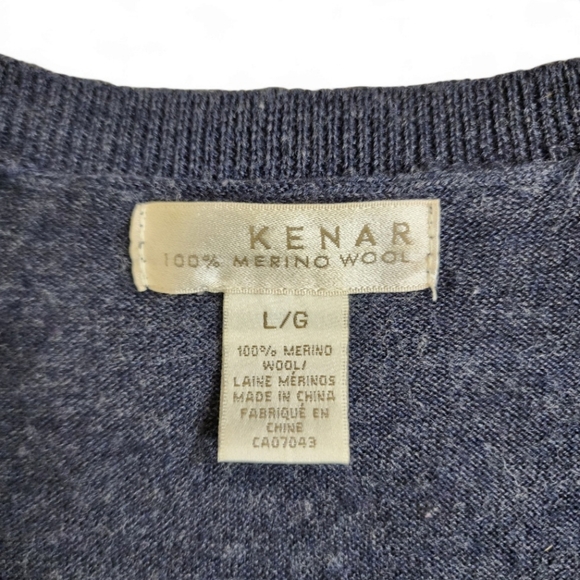 KENAR Buttery Soft Merino Wool Cardigan Gray Fits Small - Picture 6 of 8